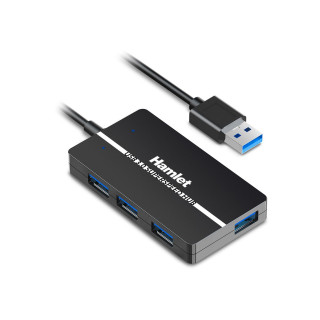 HAMLET HUB USB 3.0 SLIM A 4 PORTE AUTOALIMENTATO